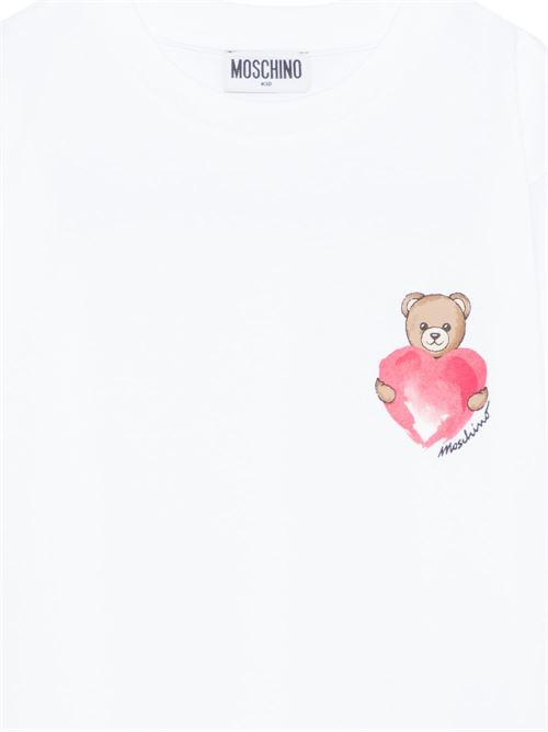 T-shirt bambina Moschino maxi bianca MOSCHINO KID-TEEN | HDM076LBA0010101